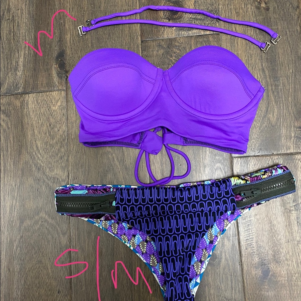 Orchid label M top, maaji reversible bottom small?